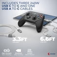 thumbnail image 4 of OXAA USB GaN Fast Charging Bundle – 3 PD 3.0 USB-C Ports & 1 USB-A Port with 3 USB-C to C and 1 USB-A to C Premium Cable, High-Speed Multi-Device Charger for iOS & Android Devices, Laptops & Tablets, 4 of 7
