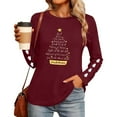 thumbnail image 5 of HOMBOM Womens Christmas Shirts Long Sleeve Dressy Casual Graphic Wine Reindeer Xmas Blouse for Women Crewneck, 5 of 9