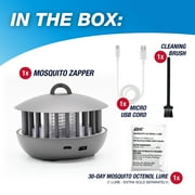 Pic ® 2 في 1 Mosquito Zapper & Accent Light ، Bug Zapper مع سلك USB صغير ، رمادي ، منطقة Bug Zapper
