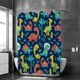 thumbnail image 2 of Coolnut Bath Shower Curtain Liners Leaves with Cute Dinosaurs 72x72in Polyester Waterproof with 12 Curtain Hooks, 2 of 6