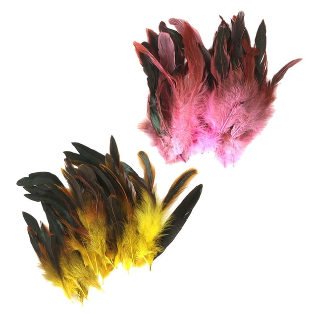 Paquete de 100 Gorro de Plumas de Gallo Gloria Decoración para hogar Anillos para Los oídos Manualidades plumas de gallo