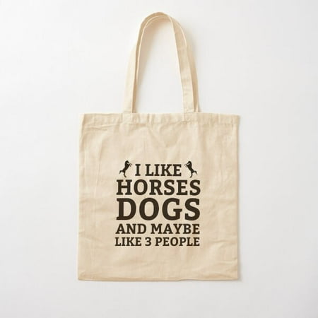 Funny Dog And Horse T-Shirt Cotton Tote Bag Canvas Tote Bag  Family Gift For Mother  Her
