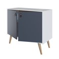 thumbnail image 4 of Manhattan Comfort Amber 1-Shelf Engineered Wood Accent Cabinet in White/Blue, 4 of 10
