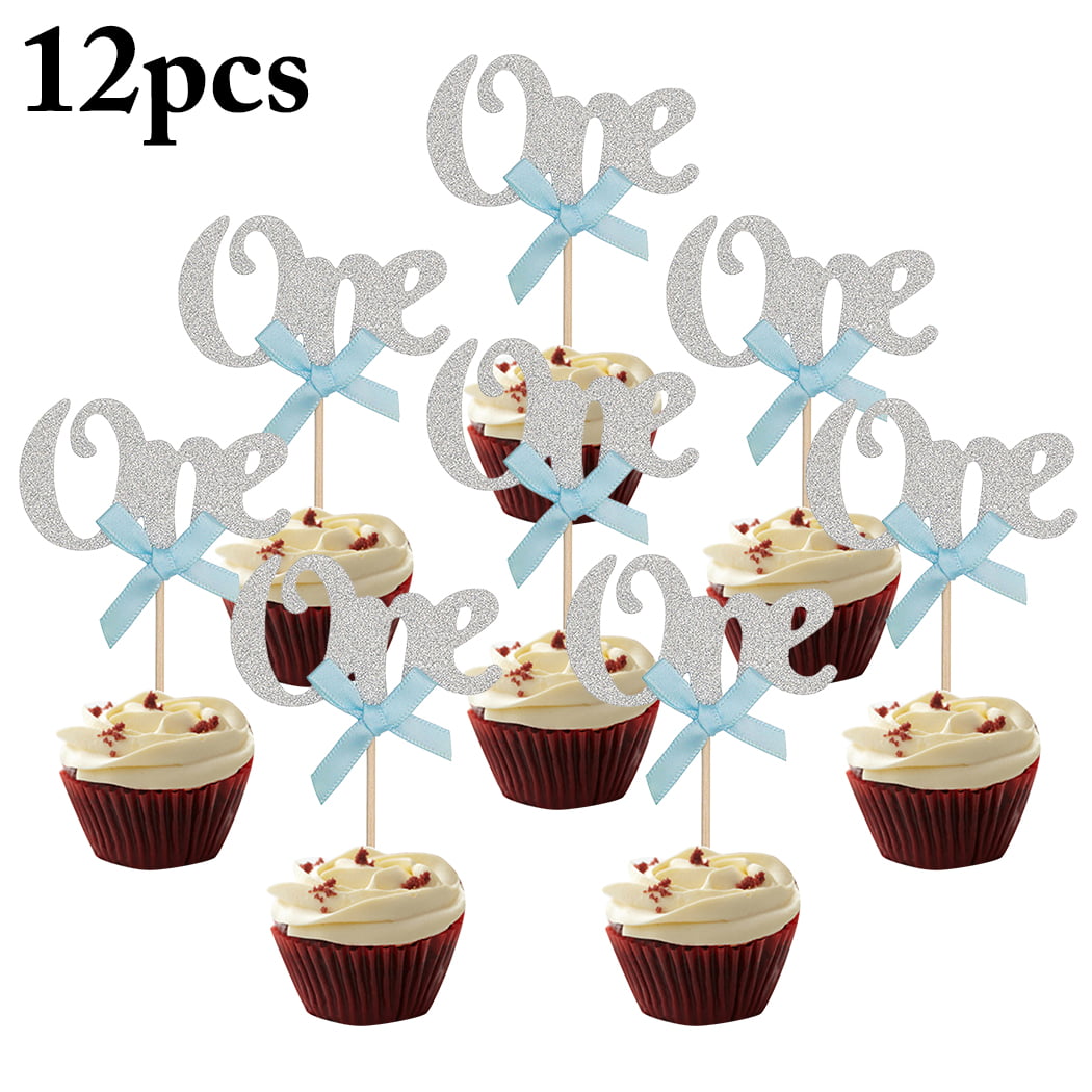 12pcs Happy Easter Cupcake Picks Bunny Egg Cake Toppers Festival Party Decor