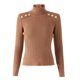 thumbnail image 1 of Suéter de cuello alto de punto europeo y americano de manga larga negro para viajeros con temperamento, mezcla de lana, top ajustado, 1 of 6