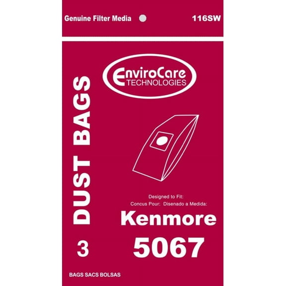 3PK, Compatible with Kenmore 5067 5067-8 UPRIGHT PAPER BAGS 116SW