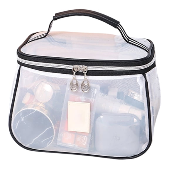 1pc New Retro Vintage Vanity Bag, Large Capacity Makeup Organizer for Women, Waterproof Transparent Toiletry Bag, Portable Skincare Storage Case, Travel Cosmetic Bag for Ladies, Gifts for Mon (Beige)