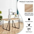 thumbnail image 4 of 55.1" Minimalist Retro Rectangular Wood Grain Dining Table,Equipped with a 1.5" Thick MDF Tabletop and Black Metal Legs.Providing a Structured Visual Beauty.Suitable for Kitchens,Dining Rooms,Black, 4 of 8