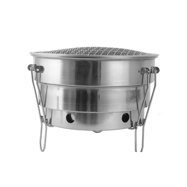 Barbacoa Parrilla De Carbón Parrilla De Barbacoa Plegable Portátil Parrilla De Barbacoa De Acero Inoxidable Para Exteriores Para Viajes Picnic Camping Vogacara OD013091-00