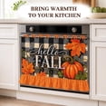 thumbnail image 5 of Hello Fall Oven Skirts Rustic Pumpkin Buffalo Plaid Farmhouse Tie Top Oven Curtain for Door Decorative Stove Cover Dishwasher Cover for Cottage Kitchen Decor, 5 of 7