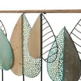 thumbnail image 6 of DecMode Brown Wood Cutout Leaf Wall Decor with Green and Black Metal Wire Accents, 6 of 14