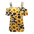 thumbnail image 5 of Camisetas con estampado de moda de Color sólido con hombros descubiertos para mujer, blusa de verano de manga corta con tirantes, camiseta gráfica informal, Tops ahuecados Pompotops hkajfhjk473800, 5 of 5