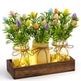 thumbnail image 1 of Centro de mesa de Pascua DUOER con bandeja de madera y luz LED, 1 of 7
