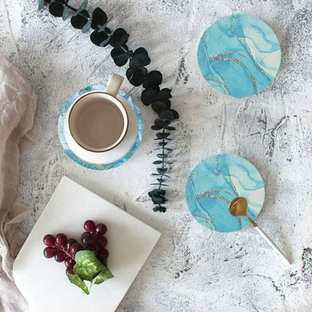 

Coasters for Drink Absorbent Ceramic Stone Coaster with Cork Base Drink Coaster with Holder for Drink Wine Mugs and Cups