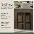 thumbnail image 3 of Open Box Maven Lane Adrien Barstool, Walnut w/ Marksman Vegan Leather, Set of 4, 3 of 5