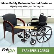 FabLife Deluxe Hardwood Transfer Board for Easy Patient Transfer, Slide Assist Device for Transportation from Wheelchair to Bed, Car, Bath and More, No Handgrips 8 x 30