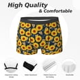 thumbnail image 2 of Men's Boxer Briefs, Fujiman Sunflowers Soft Comfy Mens Underwear Boxer Briefs Breathable With Widen Waist, 2 of 7