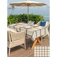 thumbnail image 5 of Outdoor Tablecloth with Umbrella Hole for Patio/Picnic/Party/Camping, Linen Buffalo Check Waterproof Table Cloth Rectangle Table Cover Washable, Retro Black Lines Grid Pattern (52"x 70"), 5 of 8