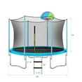 thumbnail image 3 of Noble House 8FT Outdoor Trampoline for Kids with Safety Enclosure Net, Basketball Hoop & Ladder, Blue, 3 of 7