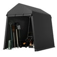 thumbnail image 2 of Joyspirit 6x8FT Outdoor Storage Tent, Waterproof Storage Shelter Shed with Roll-Up Doors & Vents for ATV, Bike, Motorcycle, Gardening Tools, Black, 2 of 7