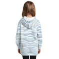 thumbnail image 2 of Xoenoiee Girl Bow Stripe Print Long Hoodies for Girls Long Sleeve Hooded Sweatshirts Dress Outwear Fit Tunic Athletic Hooded Pullover Sweatshirt with Pocket Sweater for Teenagers, 11-12 Years, 2 of 7