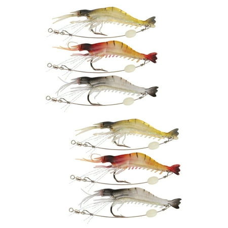 Fishing Lures Shrimp Salmon Bait Swimbait Baits for Bass Freshwater with Hook Fake 2 Pieces