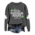 thumbnail image 4 of Womens Crewneck Sweatshirt St Patricks Day Letter Print Shirt Clover Shamrock Graphic Long Sleeve Pullover Tops Irish Tshirt Grey XL, 4 of 4
