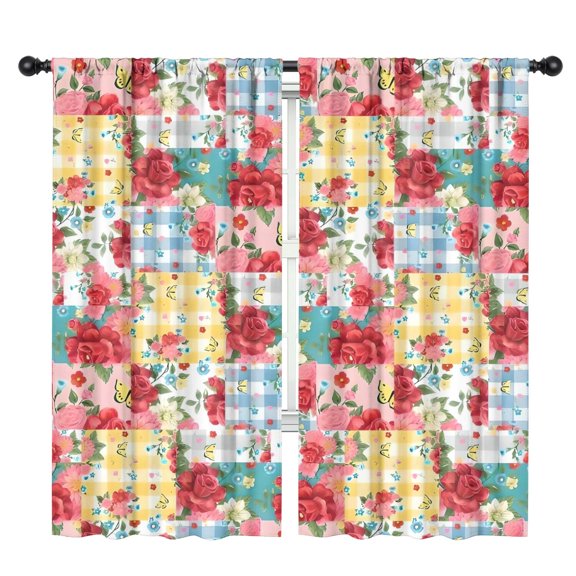 Blackout Kids Curtains,Pioneer Flower Floral Print Pattern Childrens Insulated Curtains Set Of 2,Bedroom Essentials,Toddler Room Decor 42"x84"
