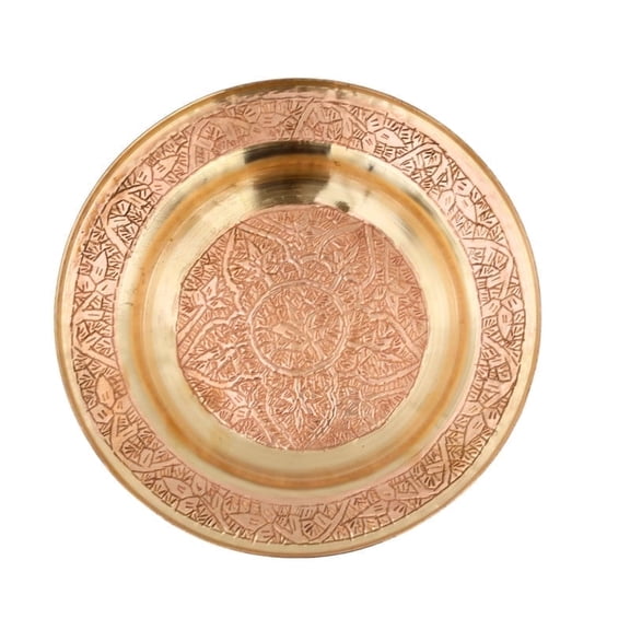 Kashmiri Copper Plate – Exquisite Vine Design, A Beautifully Handcrafted Decorative Platter for Royal and Sophisticated Dining