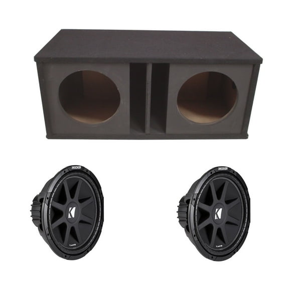 Premium Dual 15" Kicker C15 Loaded Subwoofer Box W/ 2 Ohms 10C15-4 Solornd2X15V