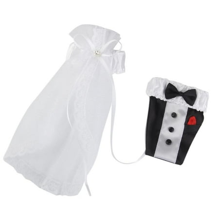 

Groom Dress Champagne Cup Cover Decoration 2pcs