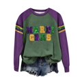 thumbnail image 2 of MSJUHEG Mardi Gras Outfit for Women Mardi Gras Shirt Women's Carnival Print Crew Neck Long Sleeve Top Long Sleeve Shirts for Women Hoodies for Women Army Green 4xl, 2 of 4
