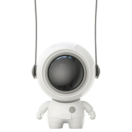 

Decor Store Portable Fan Mute Strong Wind 360 Degree Rotation Cartoon Spaceman Shape Neckband Mini Bladeless Fan for Outdoor