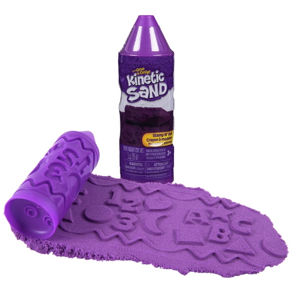 Kinetic Sand, Stamp N' Roll Crayon with 3 oz Play Sand (Colors May Vary)