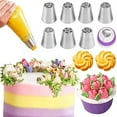 thumbnail image 4 of Shoreew 7Pcs Russian Piping Nozzle Set Stainless Steel Flower Tips for Tulips Roses Professional Icing Decorating Kit for Cakes Cupcakes, 4 of 7