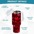 thumbnail image 4 of 30 oz Tumbler with Handle and Straw Lid | Love Heart Valentine''s Day Insulated Cup Reusable Stainless Steel Water Bottle Travel Mug, Keeps Cold for 34 Hours or Hot for 10 Hours, 4 of 6