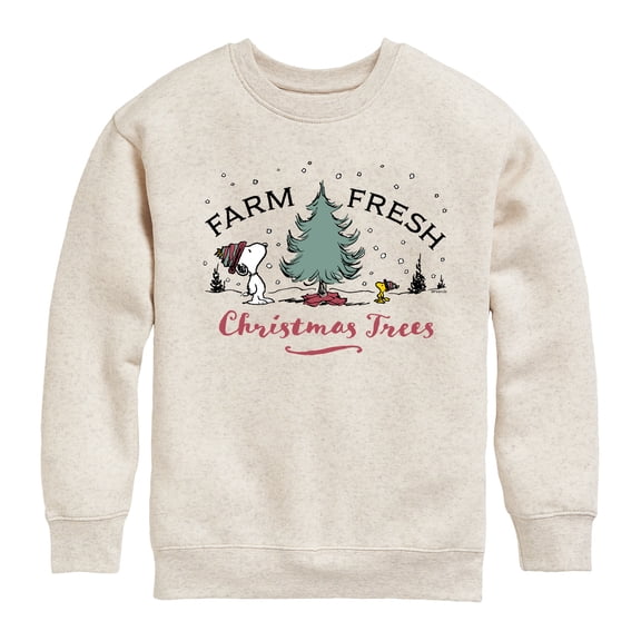 Peanuts - Farm Fresh Trees Graphic Long Sleeve Fleece Sweatshirt