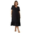 thumbnail image 1 of Dorothy Perkins Womens Slub Plus Ange Manches Midi Robe, 1 of 3