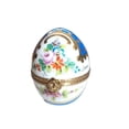 thumbnail image 3 of Blue Gold Perfume Bottle 2.75" Limoges Porcelain Egg Box Limoges Box Porcelain Figurine, 3 of 6