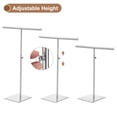 thumbnail image 3 of Uxcell Necklace Display Stand 2 Pack Adjustable Height Rack T Bar Purse Holder for Home Boutique Store Silver, 3 of 6