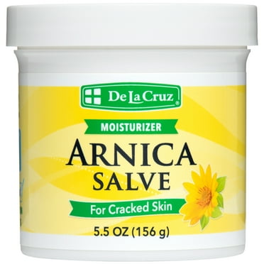 De La Cruz Arnica Salve Moisturizer for Cracked Skin, for Dry and Cracked Hands, Elbows and Feet, 5.5 oz Jar
