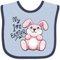 thumbnail image 3 of Inktastic My 1st Easter Cuddly Pink Bunny Boys or Girls Baby Bib, 3 of 4