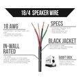 thumbnail image 2 of Voltive 18/4 Speaker Wire - CL3 - In-Wall - OFC - 500FT - Black, 2 of 6