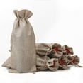 thumbnail image 4 of 6 fundas/bolsas reutilizables de arpillera para botellas de vino tinto o champán con cordón (bolsas de arpillera beige, 6,3" de ancho x 14,2" de largo), 4 of 6
