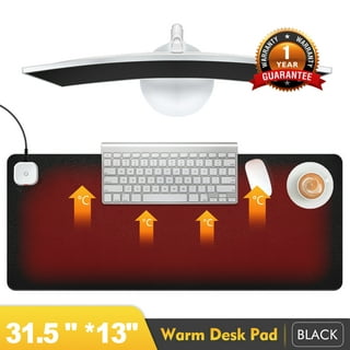 iMounTEK Warm Desk Pad Heated Mouse Pad Heated Keyboard Mat Electric Warming Pad in Black