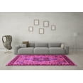 thumbnail image 3 of Ahgly Company Indoor Round Oriental Pink Industrial Area Rugs, 5' Round, 3 of 4
