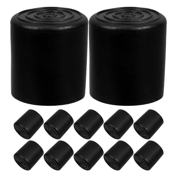20 protectores redondos antideslizantes para patas de silla, de PVC, para suelos de madera, 22 mm, color negro