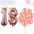 thumbnail image 4 of GOOHOCHY Globos de fiesta de 32 pulgadas, número 18, de aluminio metálico, de Mylar, de látex y goma, de 12 pulgadas, para decoración., 4 of 8