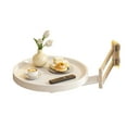 thumbnail image 1 of serony Table Pliante Murale Polyvalente Petite Table de Nuit Ronde Rangement de Lit Bureau Mural Pliant Blanc, 1 of 6