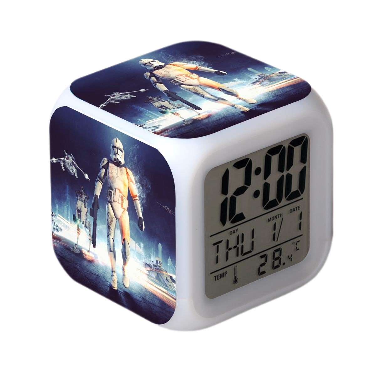 Star Wars Alarm Clock Movie The Force Awakens LED Alarm Clock Square